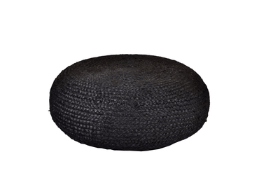 Hand-Braided Jute 26" Round Pouf Ottoman