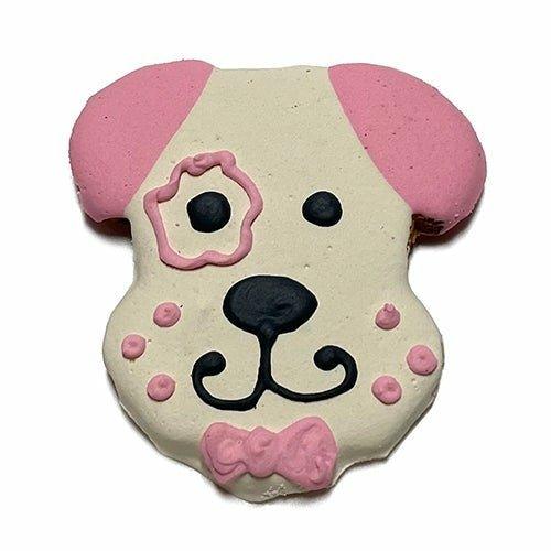 12 Peanut Butter Dog Head Cookies with Yogurt Coating - Case of 12 - Dog Hugs Cat