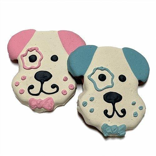 12 Peanut Butter Dog Head Cookies with Yogurt Coating - Case of 12 - Dog Hugs Cat