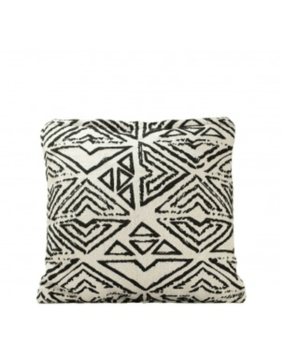 Elegant Black And White Abstract Jacquard Cushion Cover