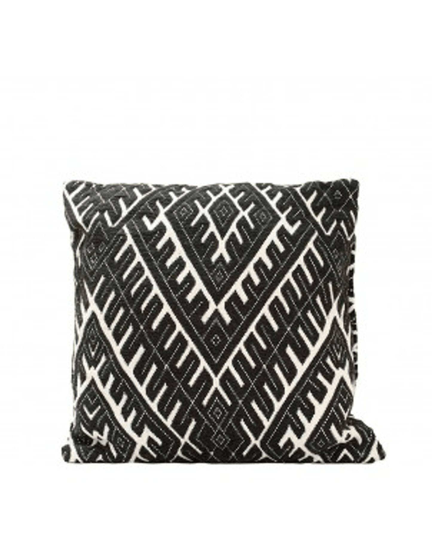 Elegant Black And White Diamond Jacquard Cushion Cover