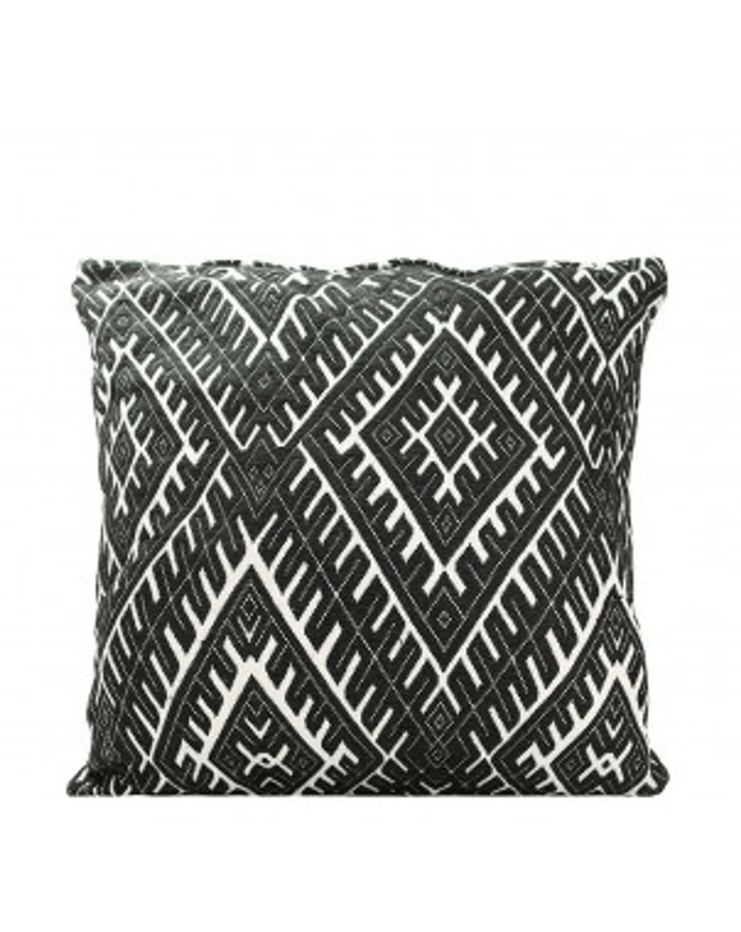 Elegant Black And White Diamond Jacquard Cushion Cover