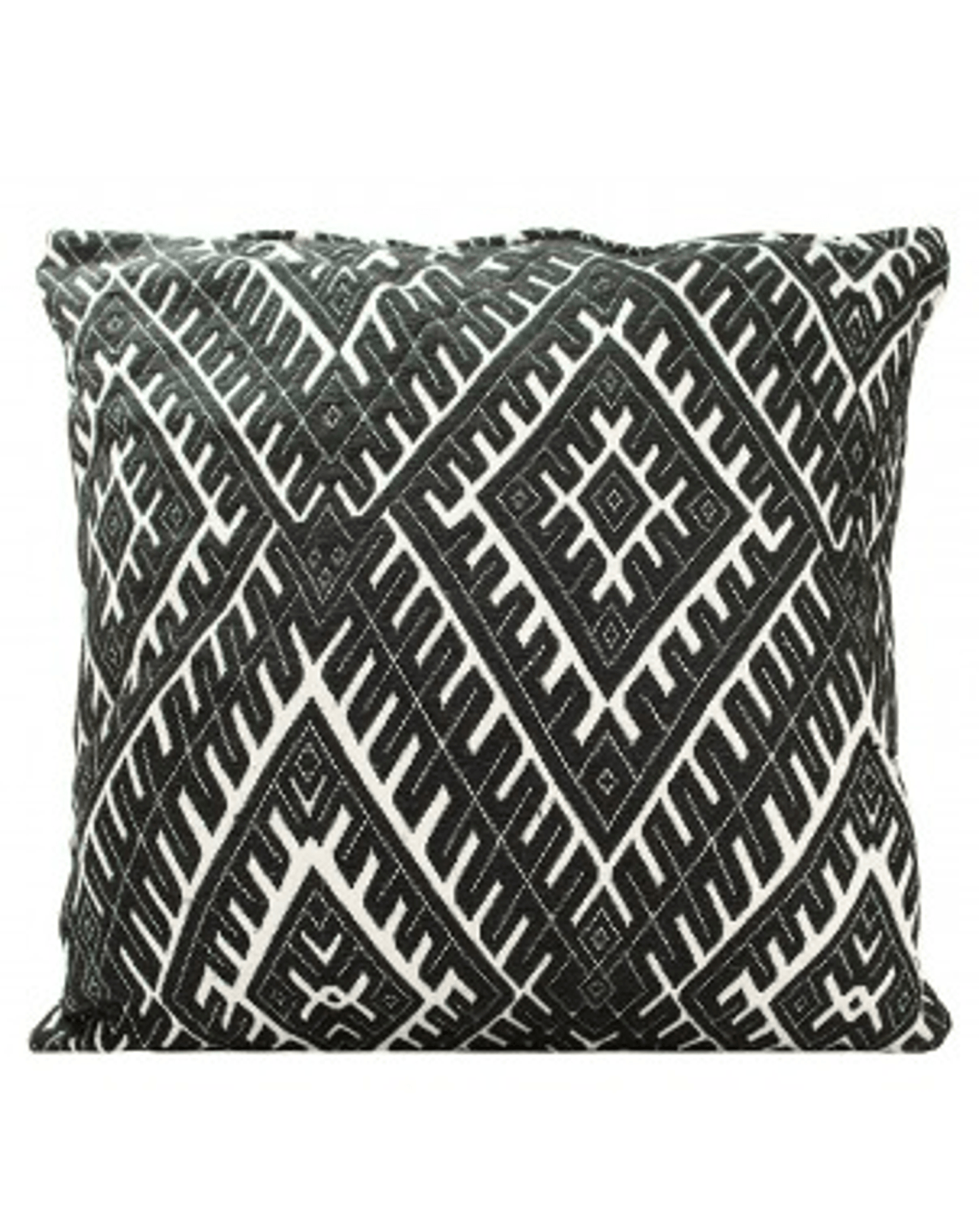 Elegant Black And White Diamond Jacquard Cushion Cover