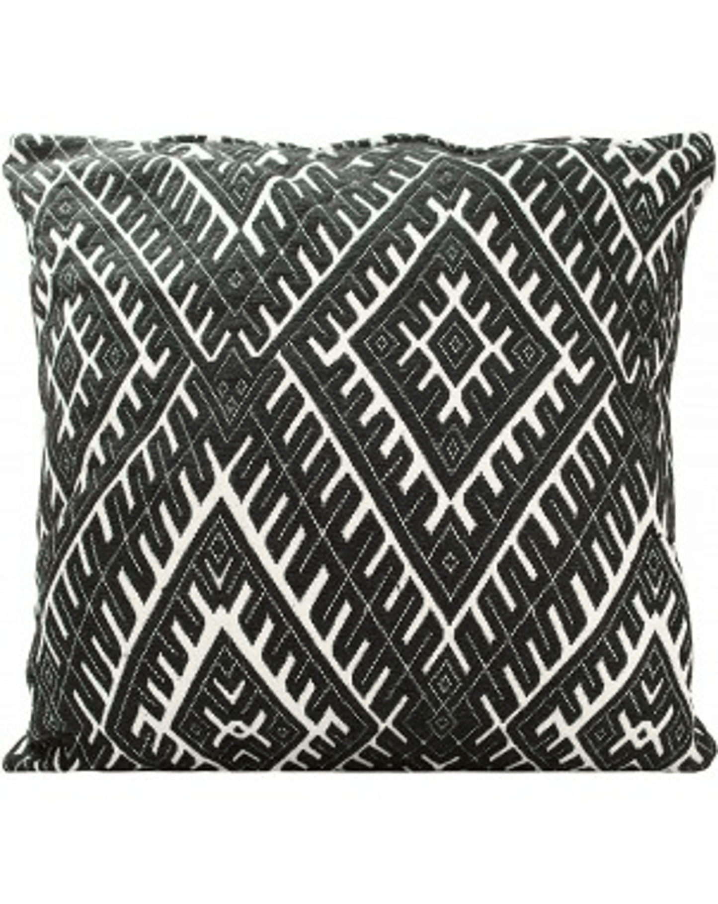 Elegant Black And White Diamond Jacquard Cushion Cover