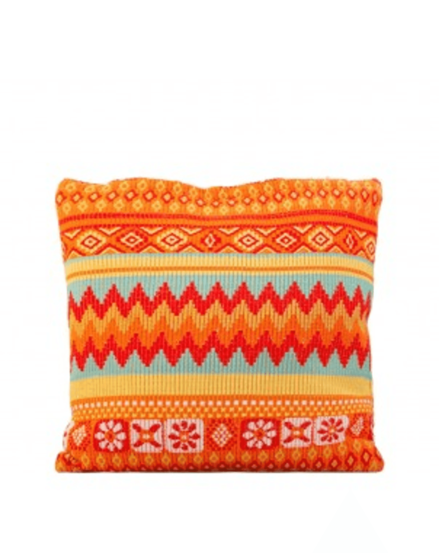 Bright Orange Jacquard Cotton Cushion Cover