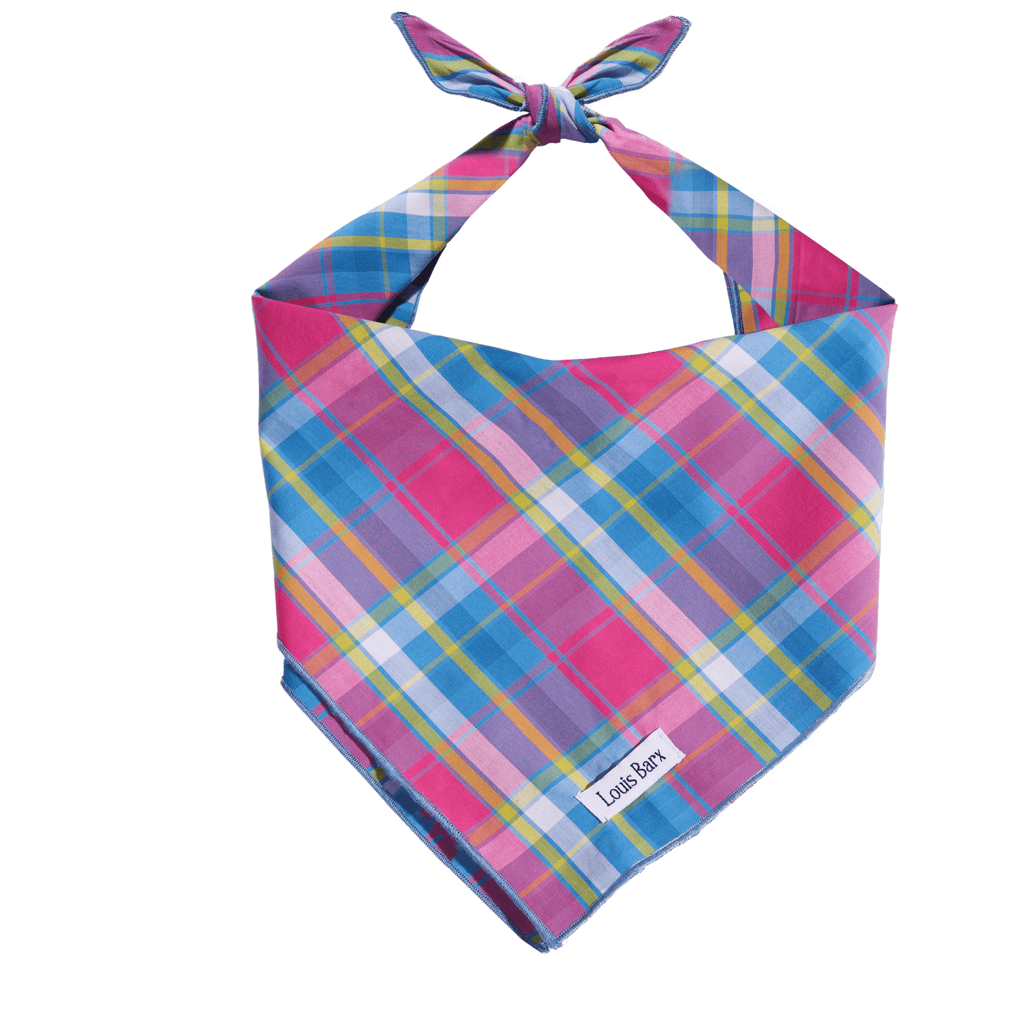 Rainbow Plaid Cotton Dog Bandana