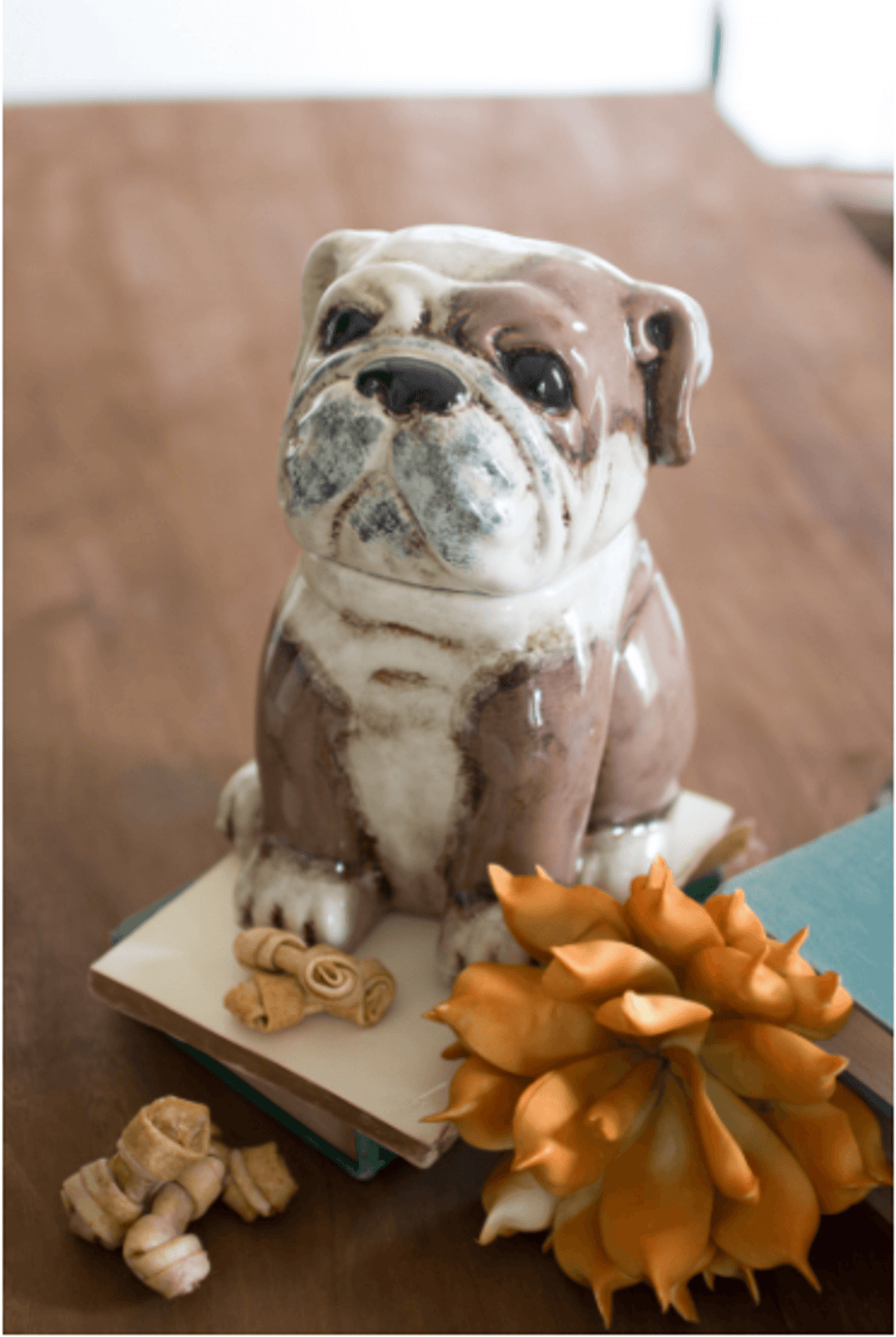 Bulldog-Shaped Ceramic Canister For Treats