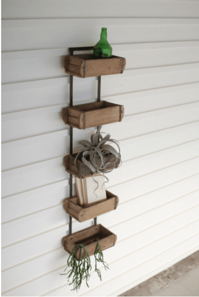 Vintage Five Brick Mold Wall Rack For Rustic Display