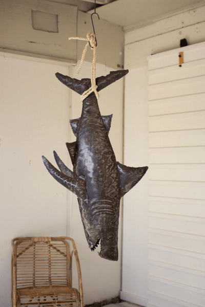 Handcrafted Recycled 3D Shark Décor With Sisal Rope