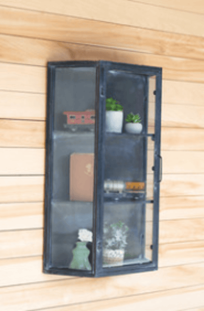 Elegant Metal Wall Cabinet With Glass Door – 19.5" X 7.5" X 30"T