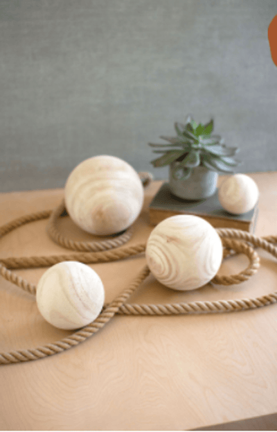 Natural Wooden Sphere Set - Four Unique Sizes