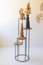 Elegant Four-Tiered Wood And Metal Round Display Stand