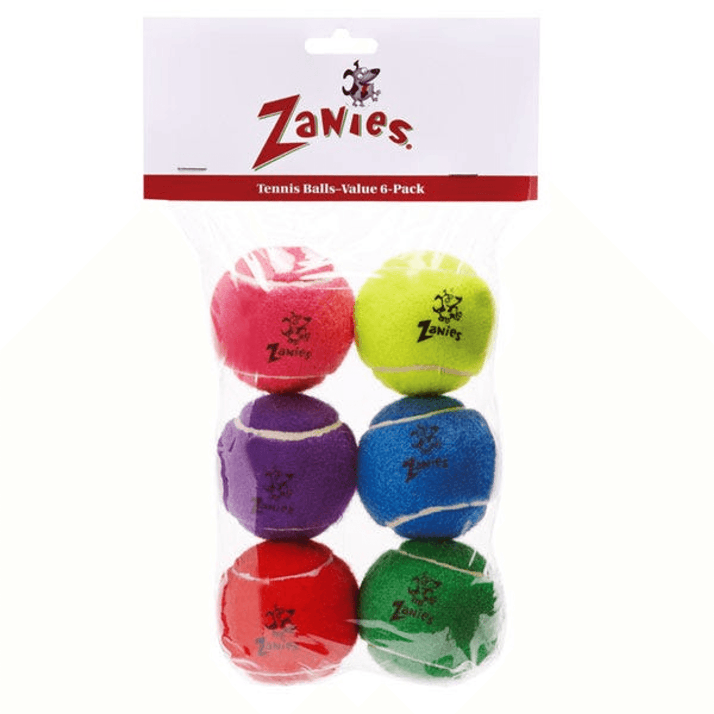 ZA Assorted 2.5-Inch Tennis Balls - 6-Pack