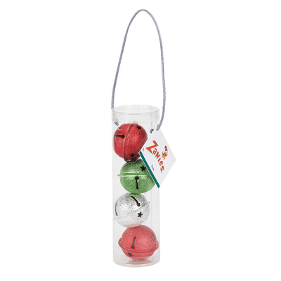 ZA Holiday Jingle Ball Canister - 4 Enchanting Lattice Balls with Bells