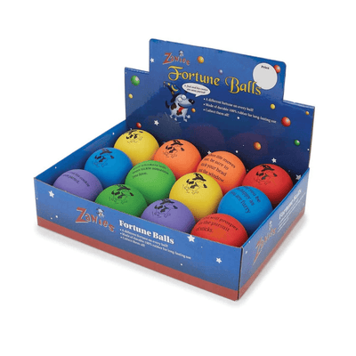 Zanies Unique Fortune Ball - 12 Pack High Bounce Rubber Toys