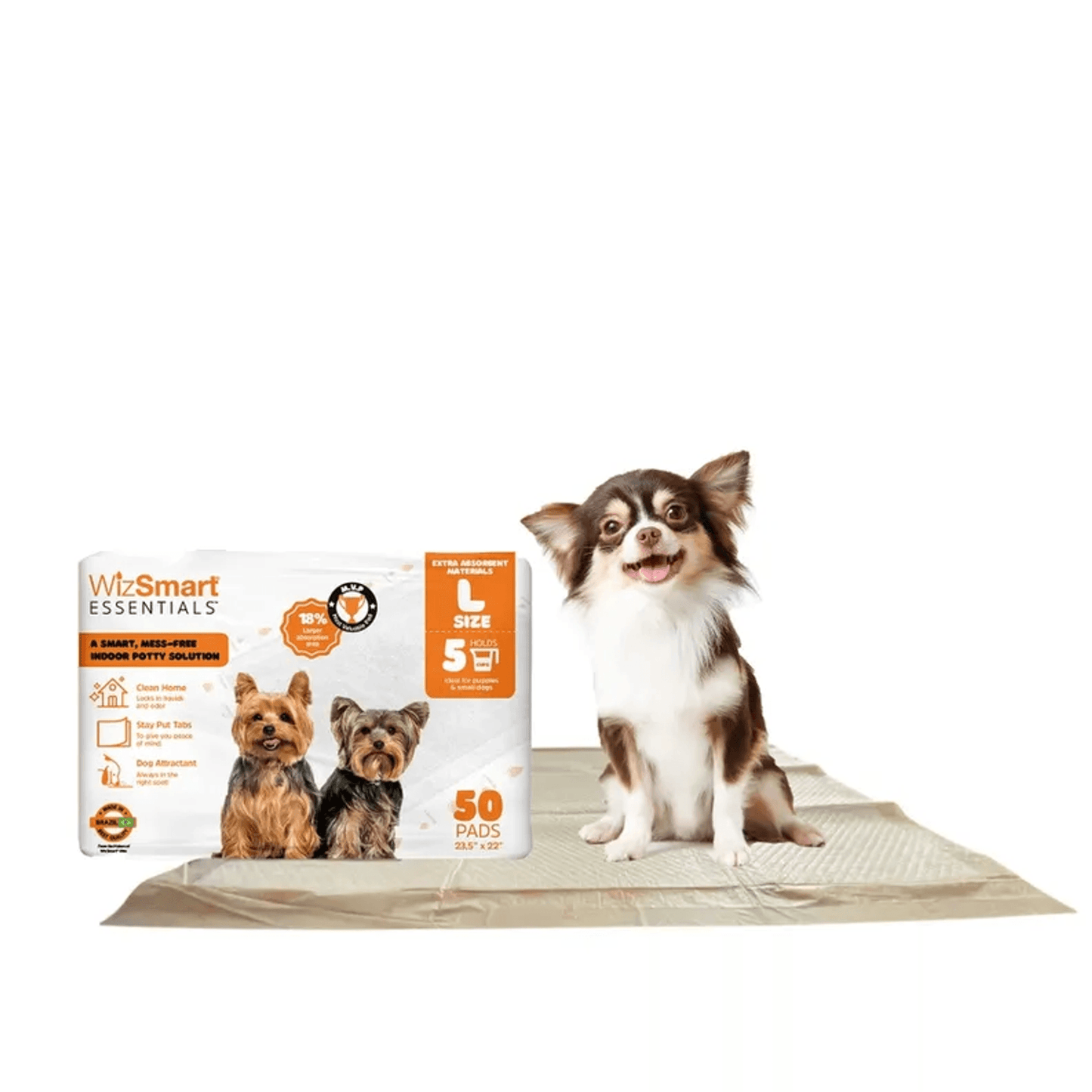 WizSmart Essentials Eco-Friendly Dog Training Pads with Adaptive Absorption Technology