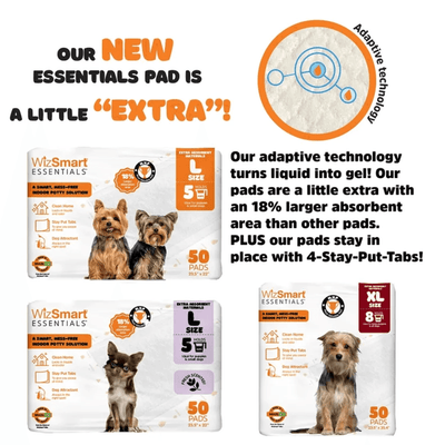 WizSmart Essentials Charcoal Extra-Large Absorbent Pads for Dogs