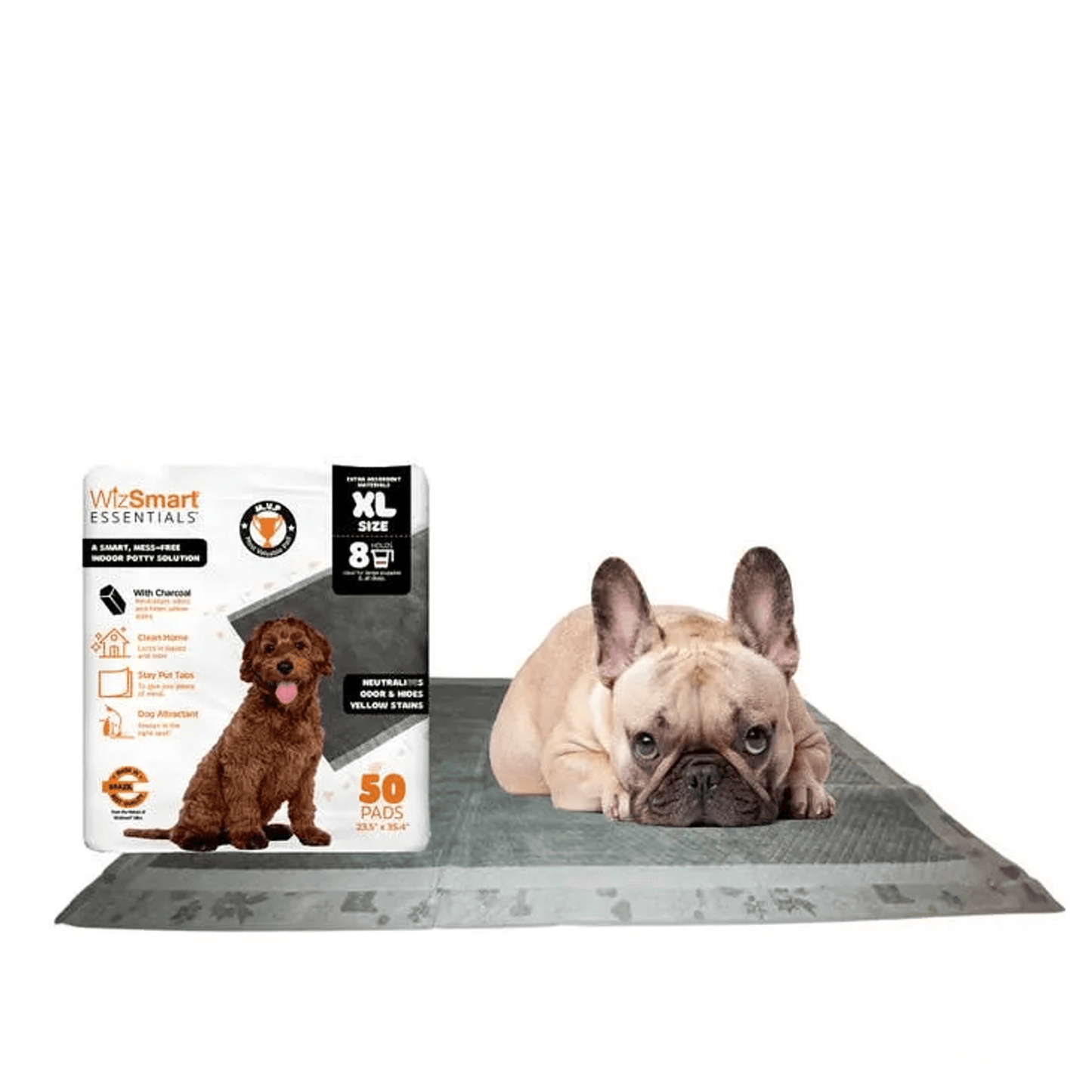 WizSmart Essentials Charcoal Extra-Large Absorbent Pads for Dogs