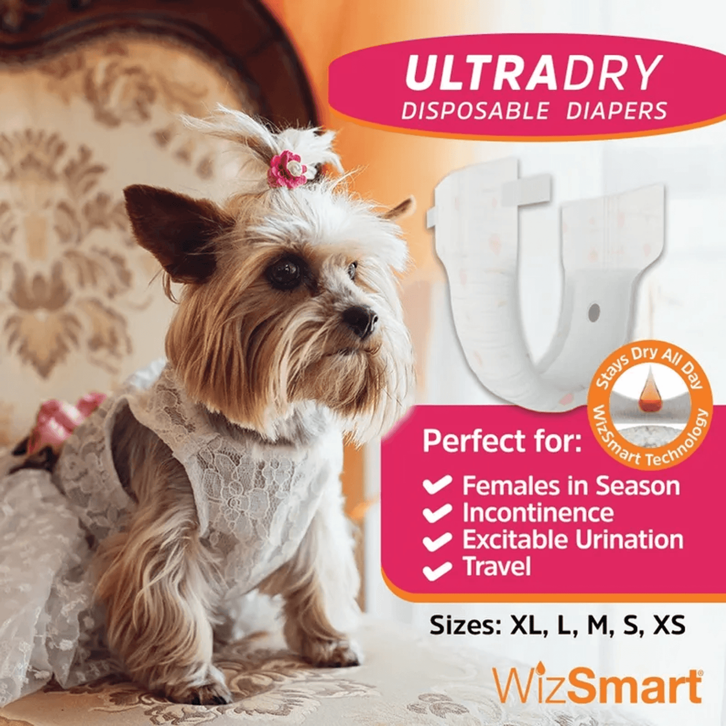 WizSmart UltraDry Disposable Dog Diapers