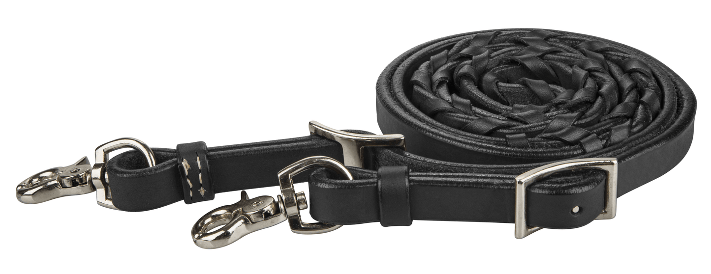 Tabelo Laced Barrel Reins with Snap Ends