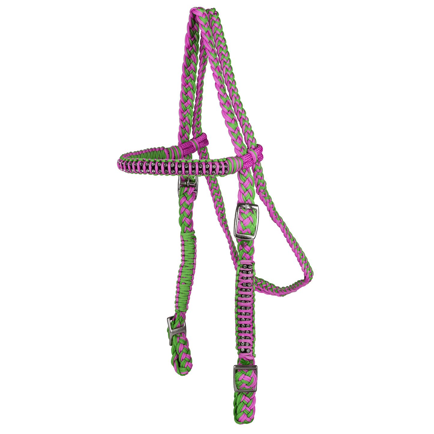 Tabelo Braided Nylon Cord Headstall with Gemstone Accents