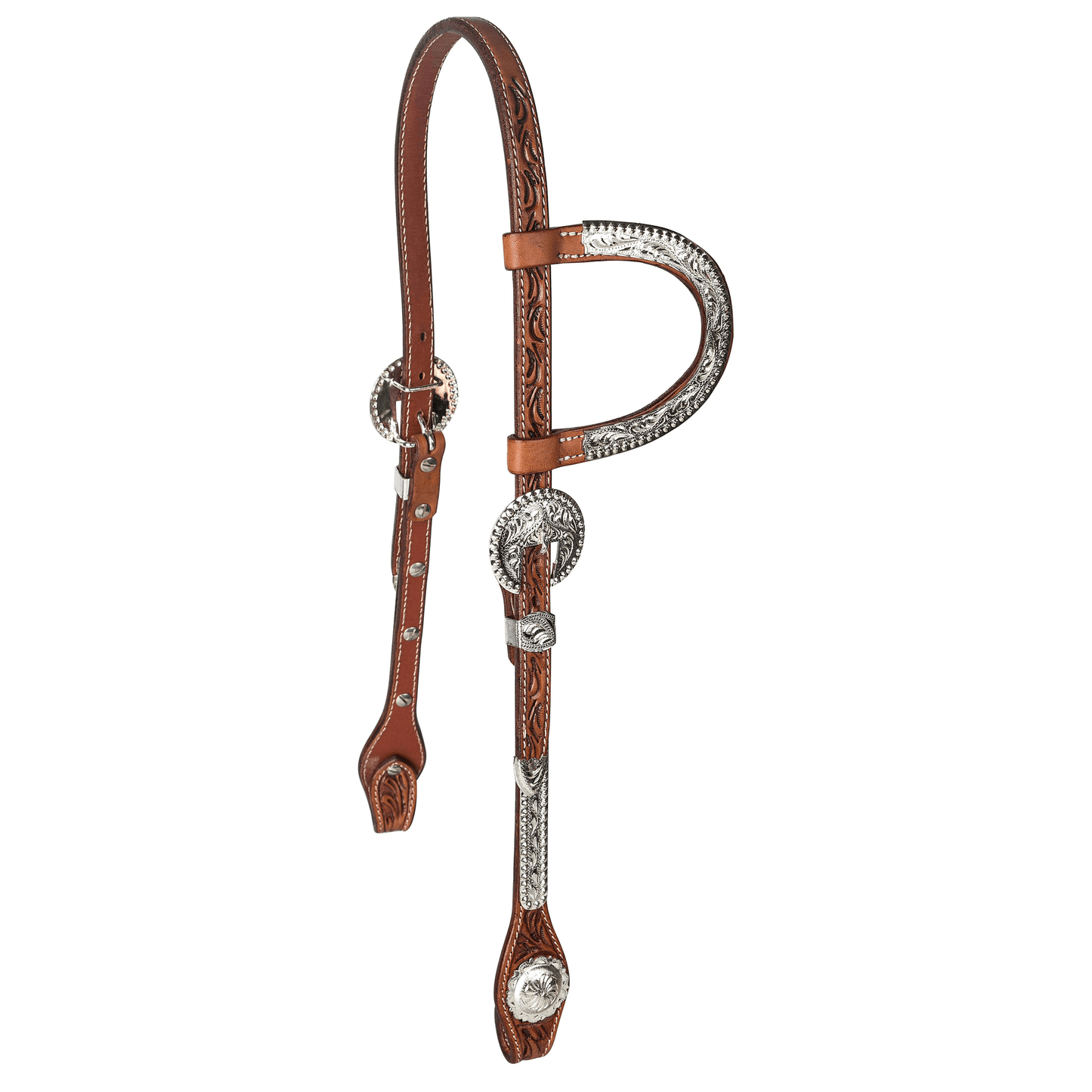 Tabelo Premium One-Ear Show Headstall in Silver Plate