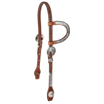 Tabelo Premium One-Ear Show Headstall in Silver Plate