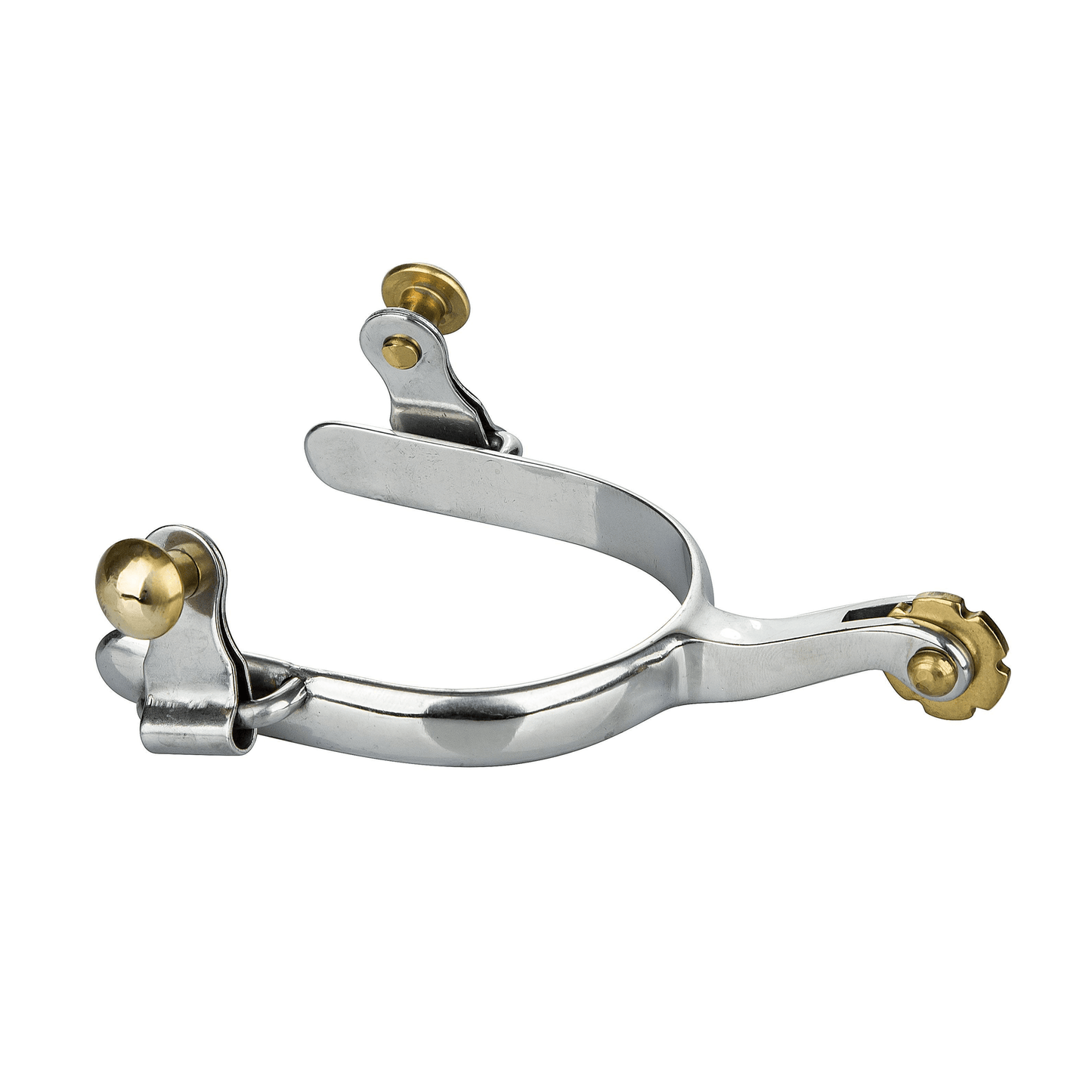 Tabelo SS Stainless Steel Roping Spurs with Brass Accents