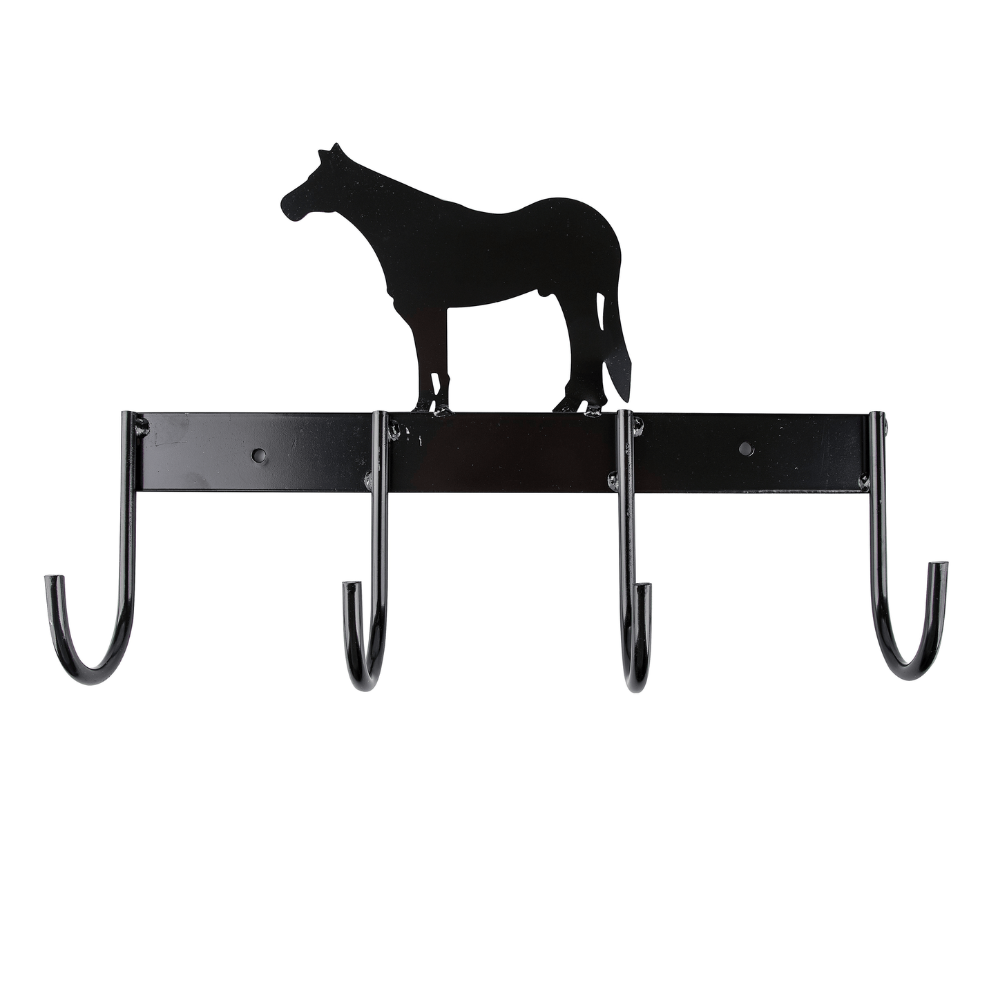 Elegant Horse Design Zinc Plated Tack Rack - 8" Wide