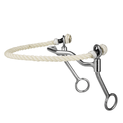 Tabelo Stainless Steel Short Shank Hackamore with Lariat Noseband