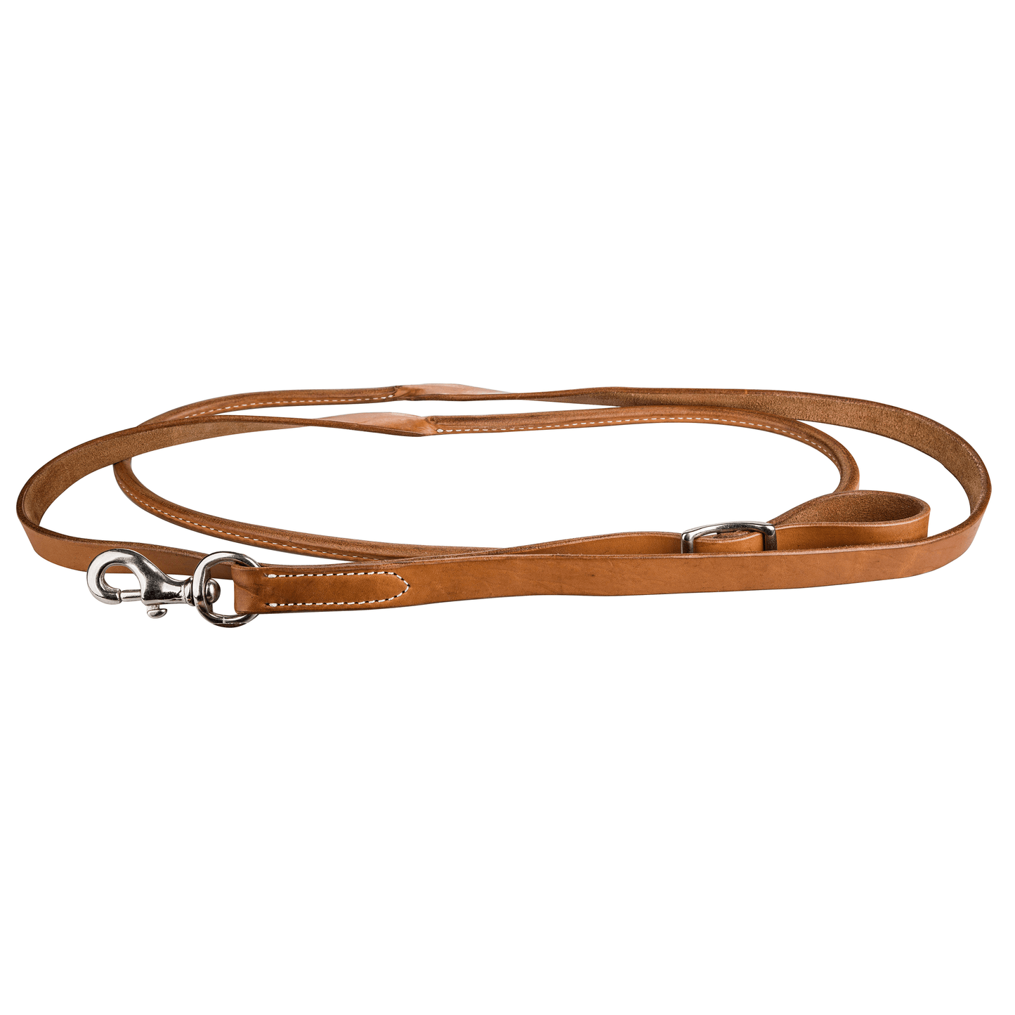 Tabelo Round Leather Roping Reins with Bolt Snap and Conway Buckle