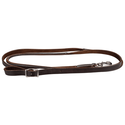 Tabelo Round Leather Roping Reins with Bolt Snap and Conway Buckle