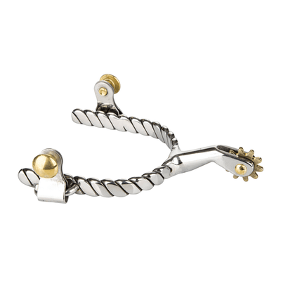 TABELO Ladies' Twisted Band Roping Spurs with 10Pt Rowel