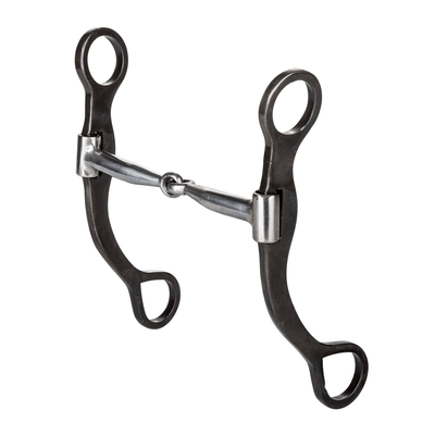 TABELO 7" Plain Cheek Sweet Iron Snaffle Bit with Copper Inlay