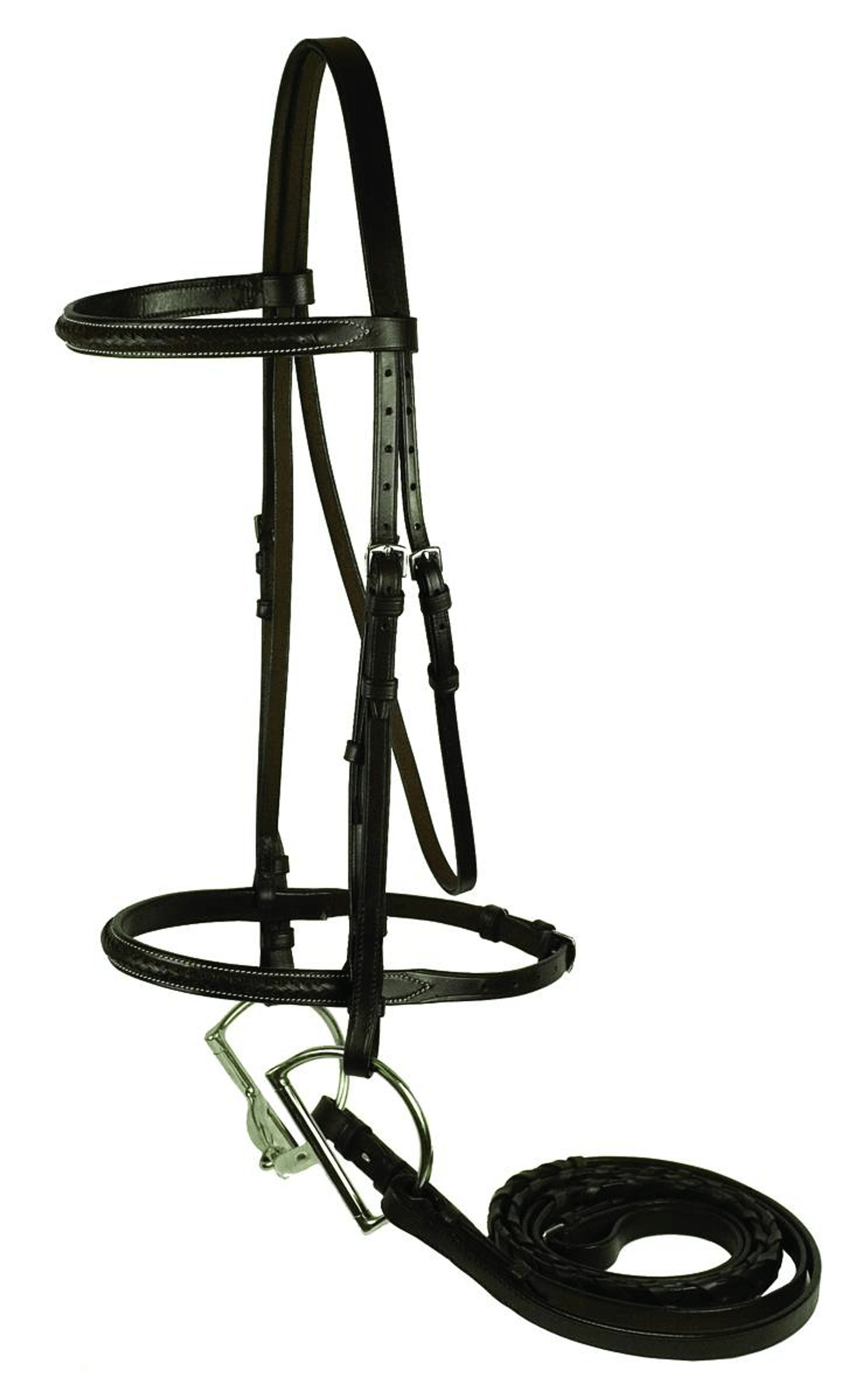 Gatsby Braided Raised Leather Bridle with Laced Reins