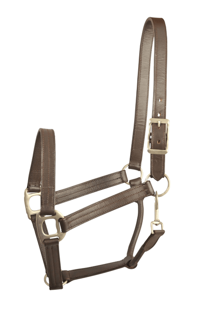 Gatsby Triple Stitched Leather Halter with Satin Finish Hardware