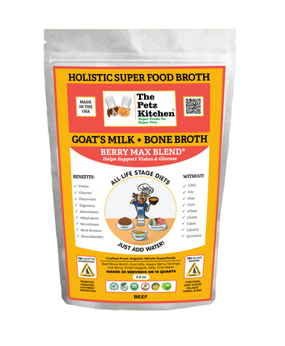 Goat's Milk & Bone Broth Berry Max: Advanced Antioxidant Support for Vision and Glucose Health in Pets