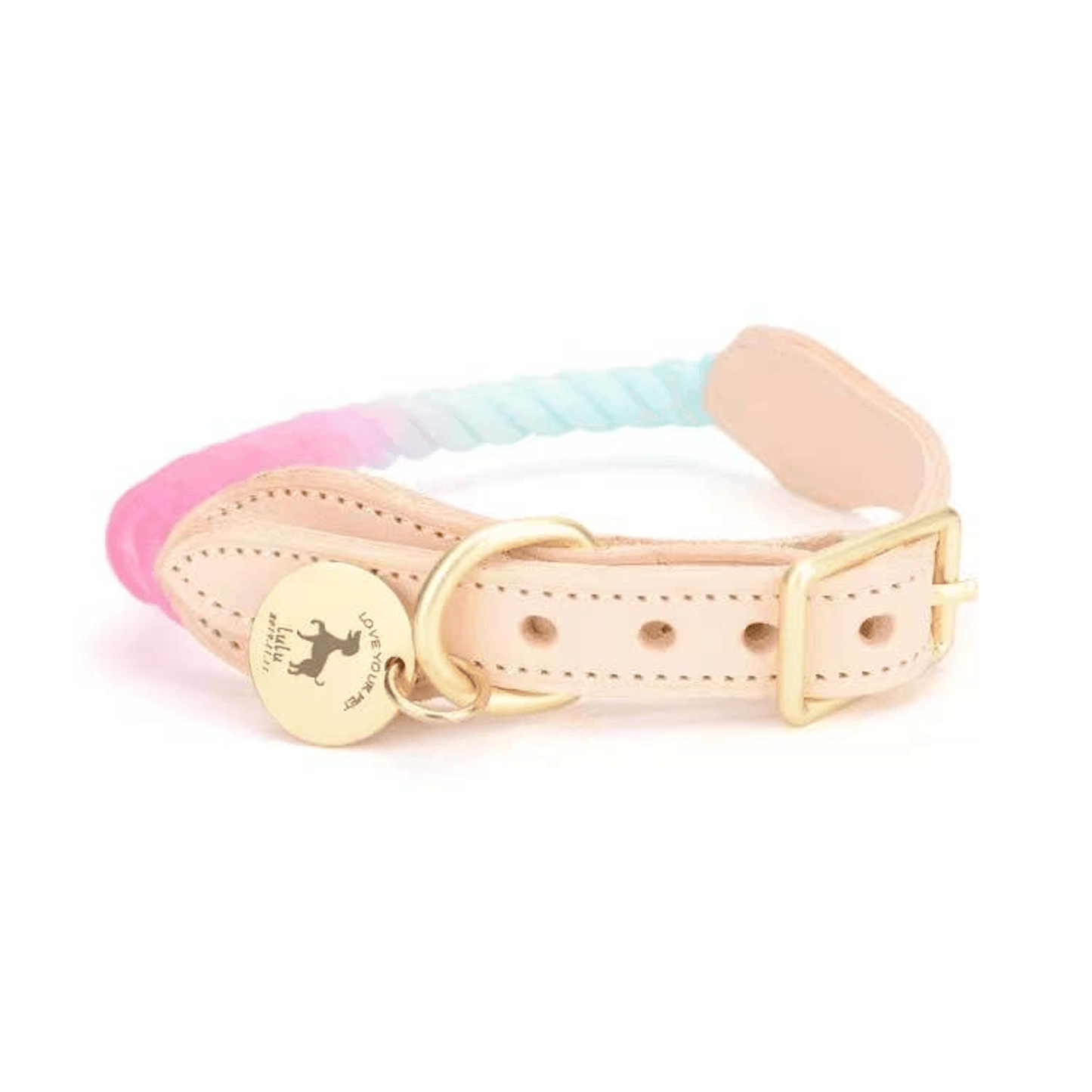 Luxe Royal Leather Dog Collar with Durable Brass O-Ring