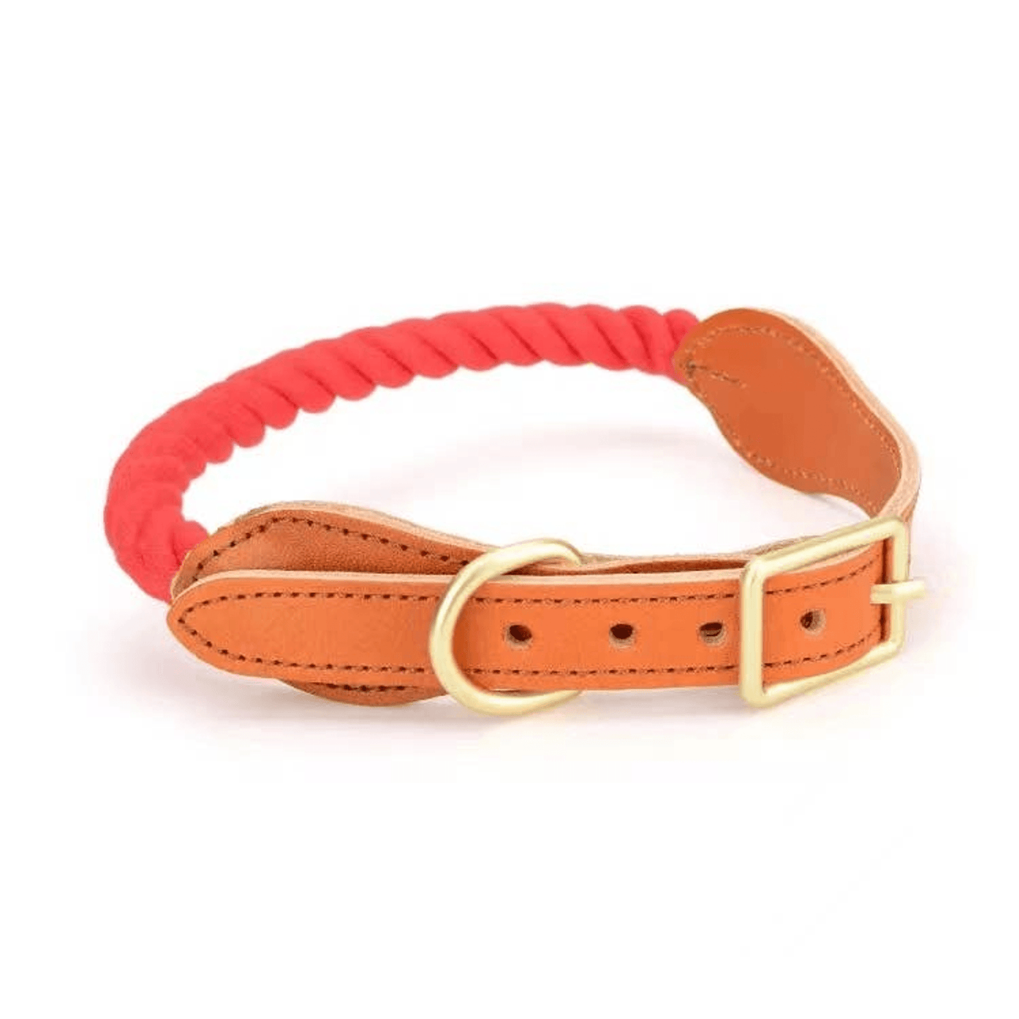 Luxe Royal Leather Dog Collar with Durable Brass O-Ring