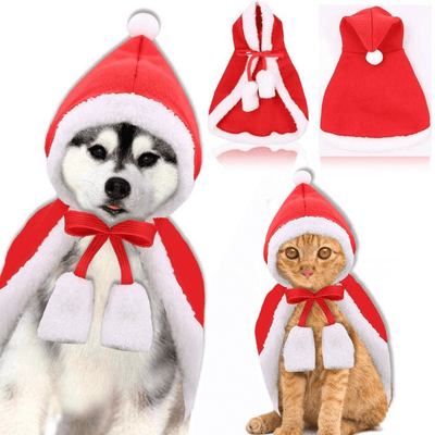 Festive Rainbow-Haired Christmas Costume Set for Pets