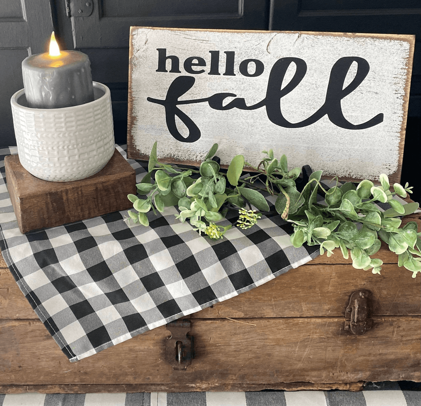 Hello Fall Wooden Décor Sign