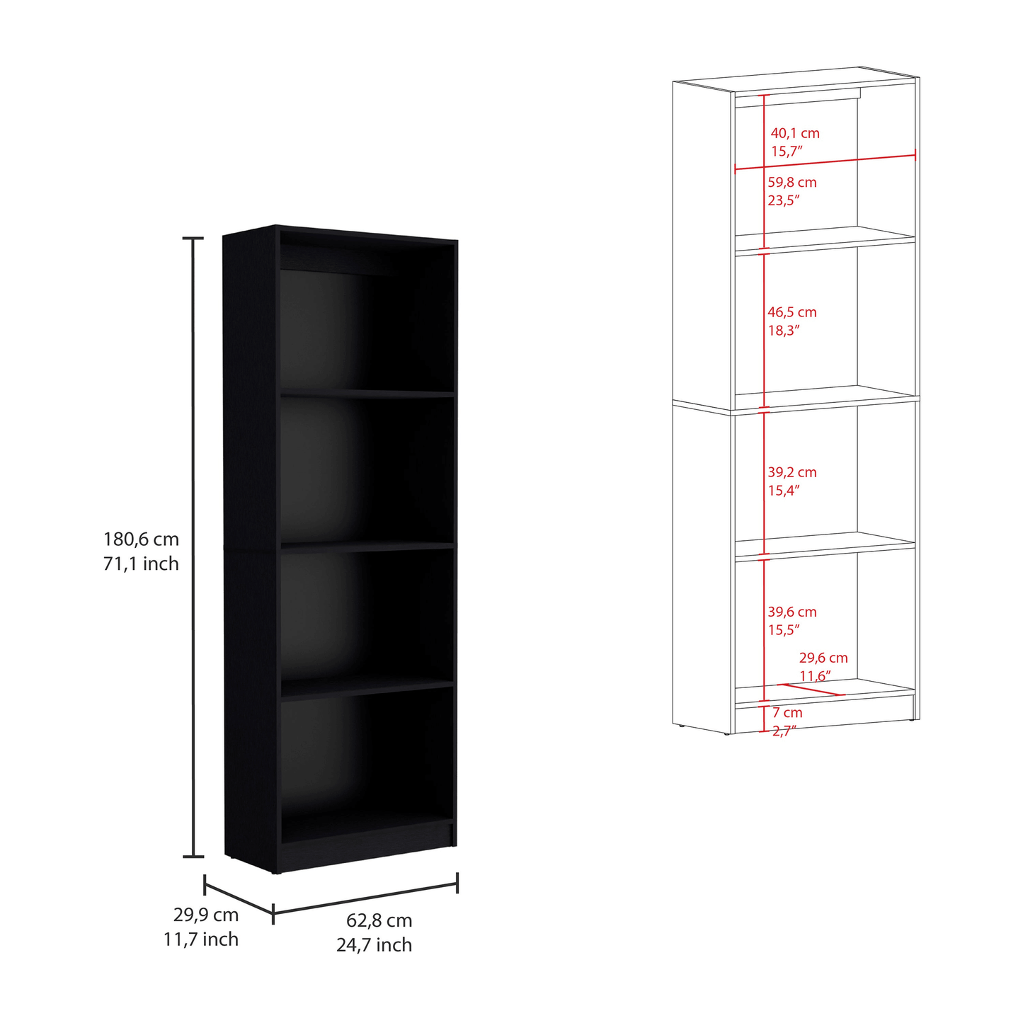 Elegant Home Bookcase With Open Shelves