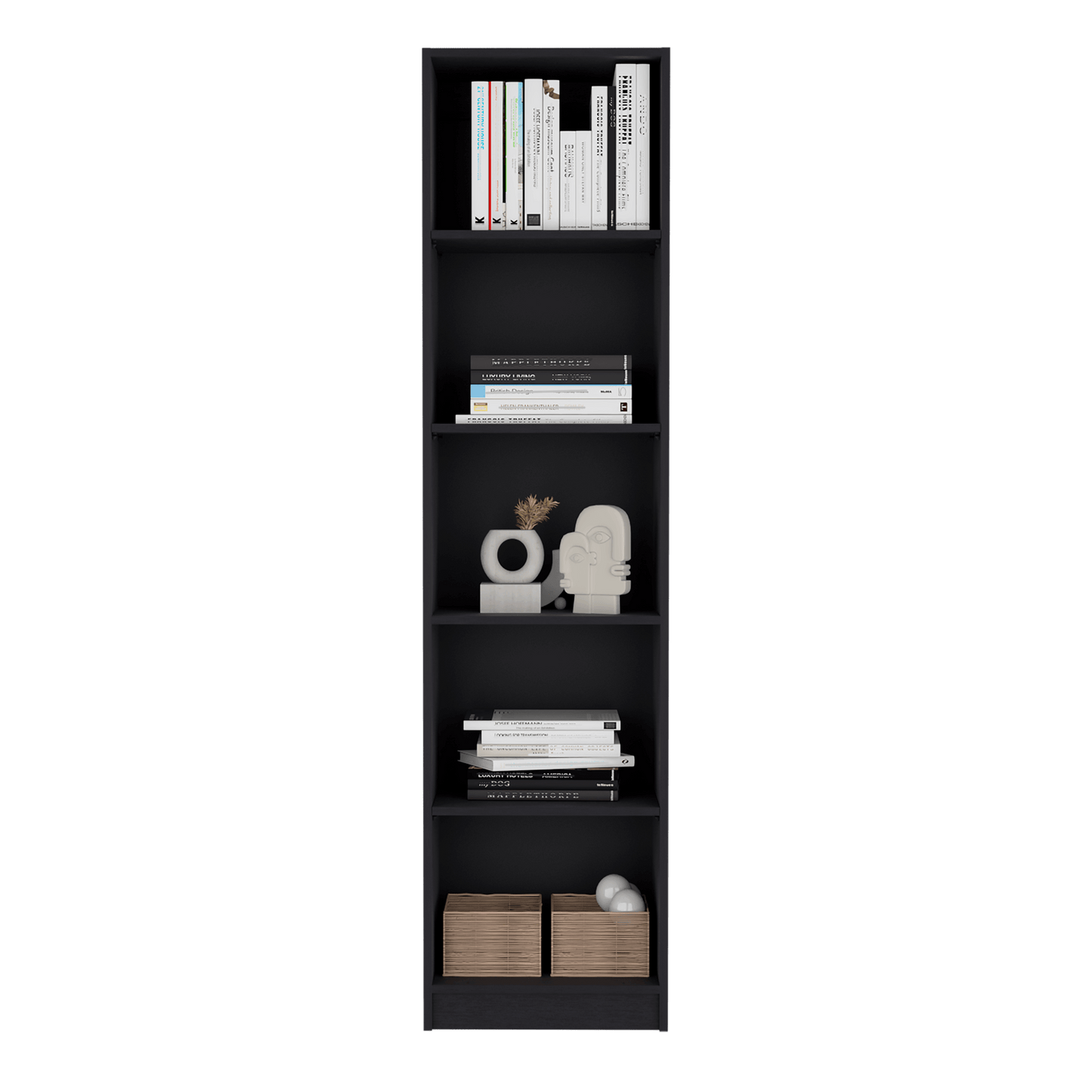 Home Xs Slim Bookcase With Five Shelves