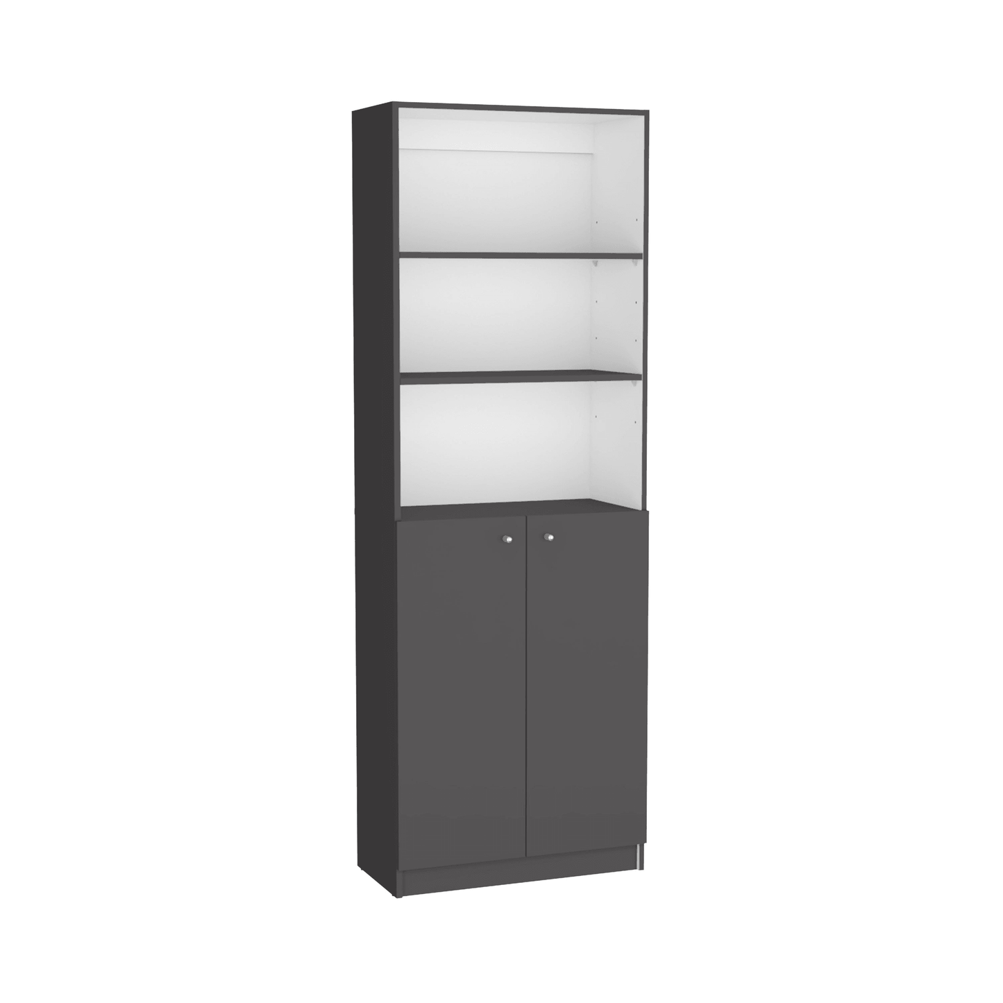 Home 2-Door Bookcase With Open Shelves