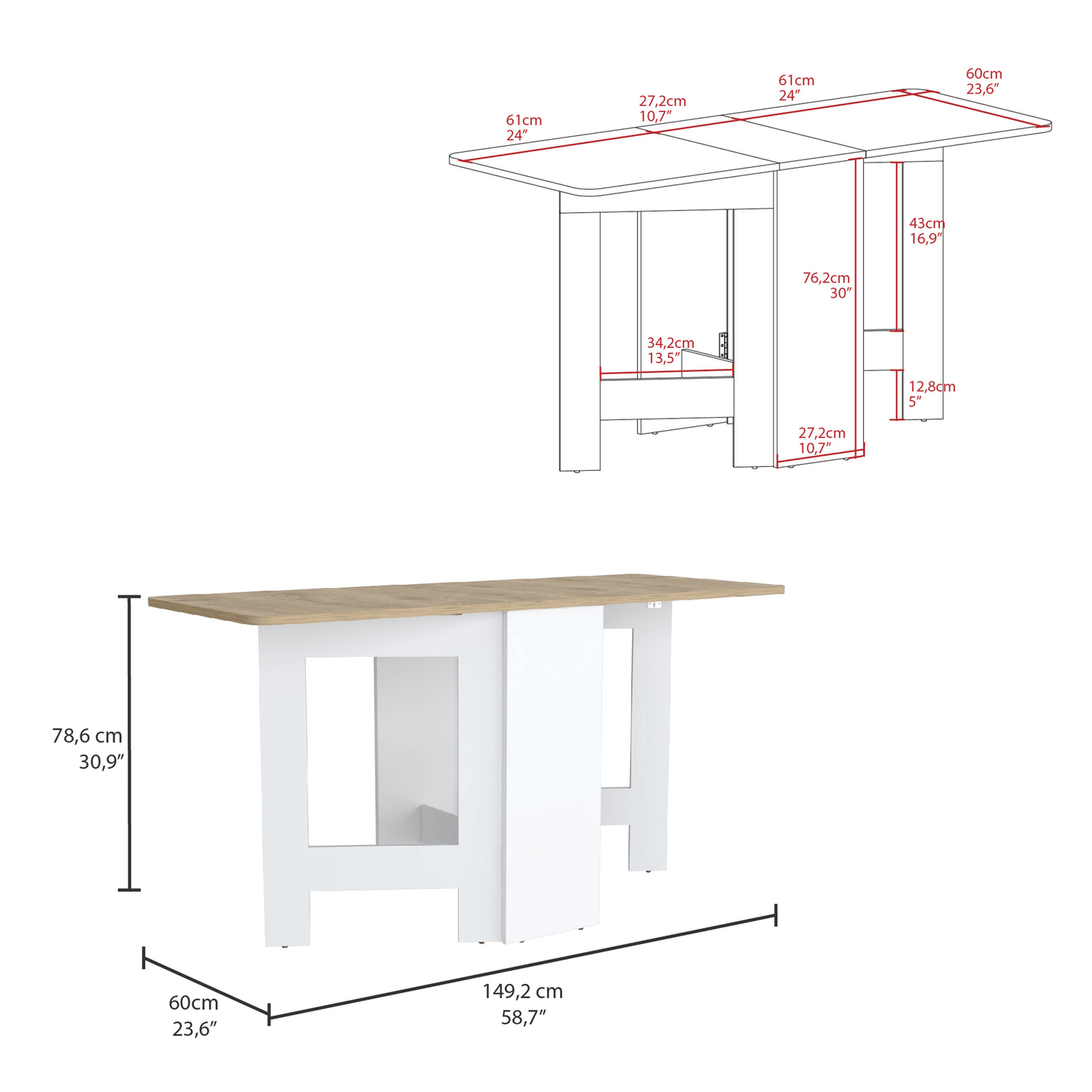 Versatile Gateleg Folding Table