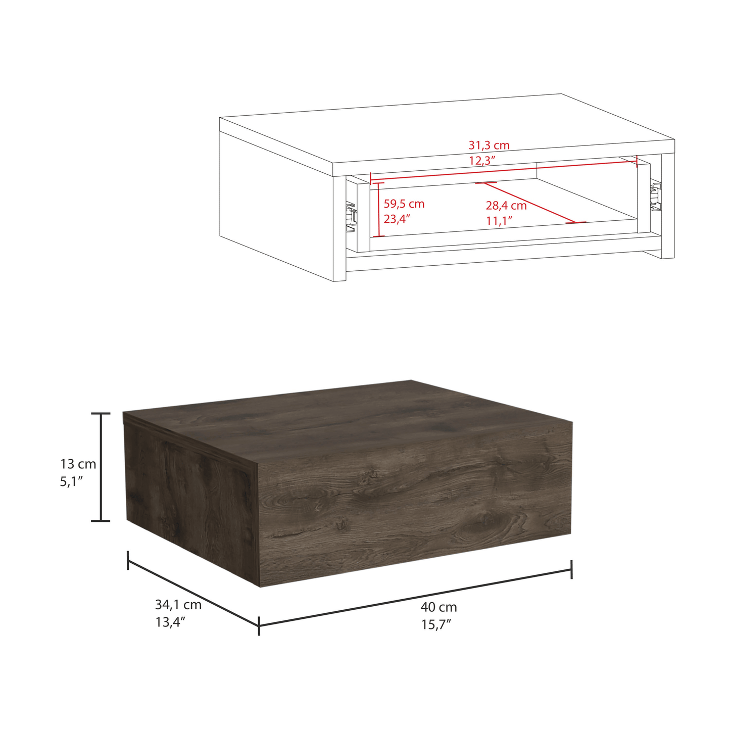 Milano Modern Floating Nightstand