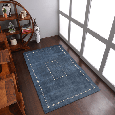 Rugsotic Carpets Hand Knotted Loom Wool Area Rug Geometric