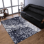 Rugsotic Hand Knotted Silk Area Rug In Blue And Beige - Abstract Design