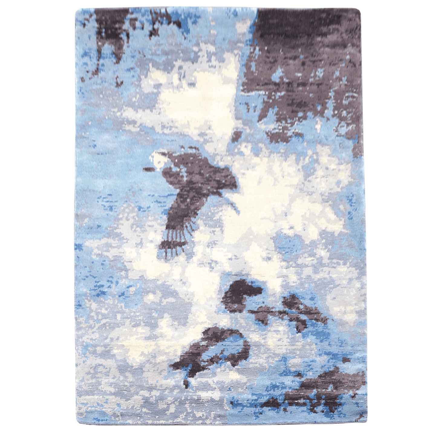 Hand Knotted MultiColor Silk Abstract Area Rug