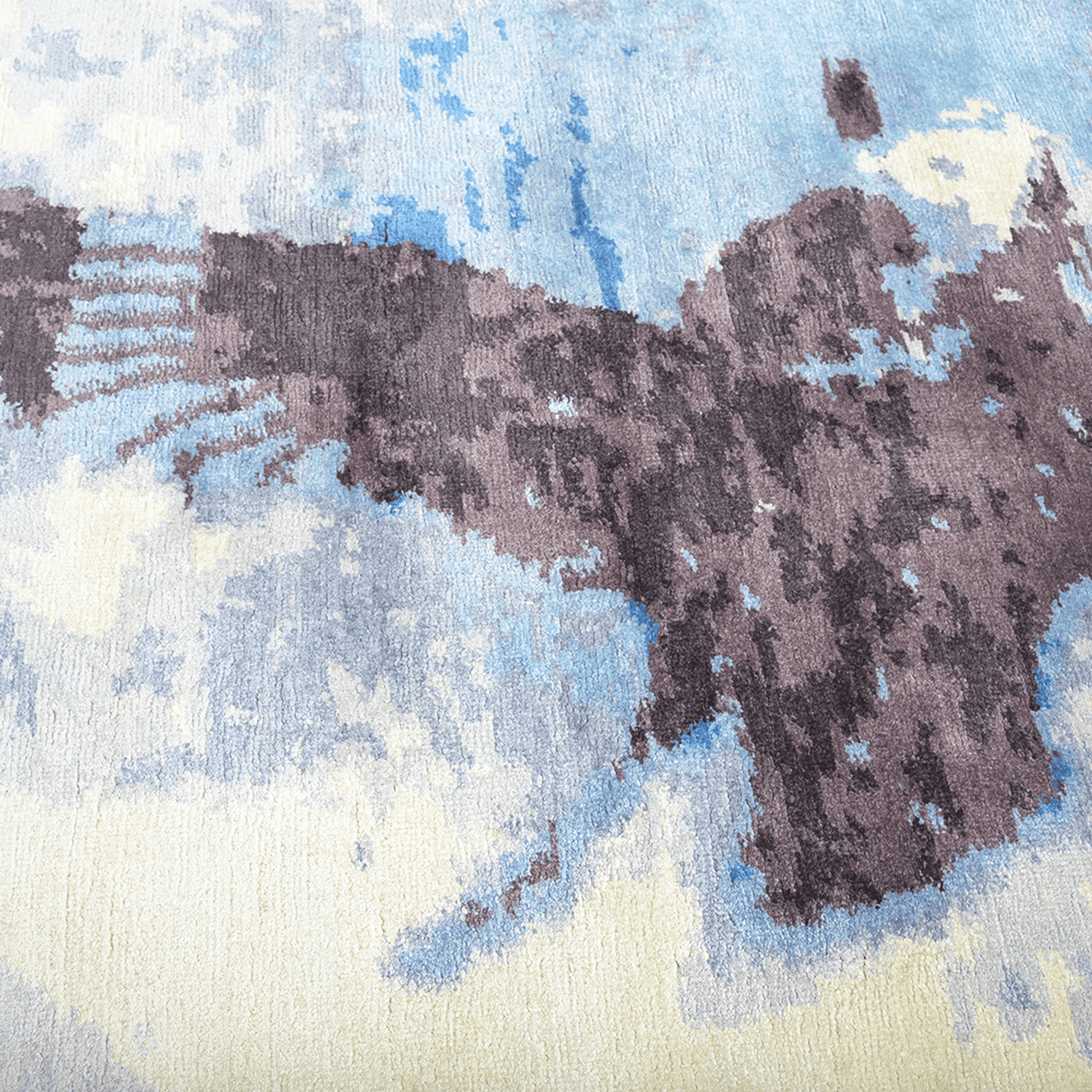 Hand Knotted MultiColor Silk Abstract Area Rug